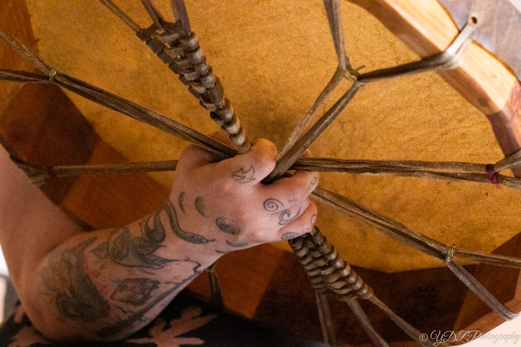 Détail du tambour chamanique